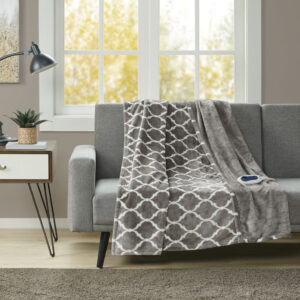 Heated Ogee Throw from Beautyrest in  Grey. Heated Ogee Throw from Beautyrest in  Grey. Heated Ogee Throw from Beautyrest in  Grey. Heated Ogee Throw from Beautyrest in  Grey. Heated Ogee Throw from Beautyrest in  Grey.