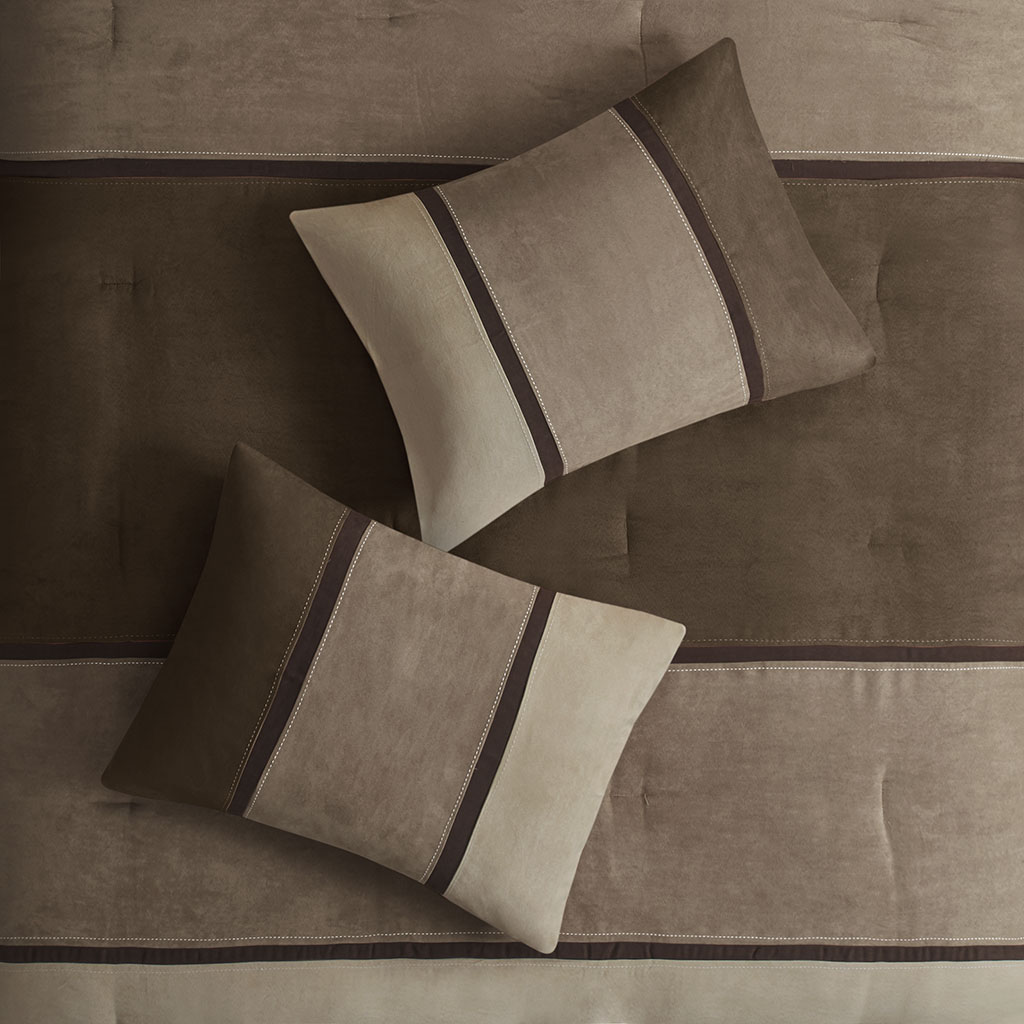 Palisades 7 Piece Faux Suede Comforter Set