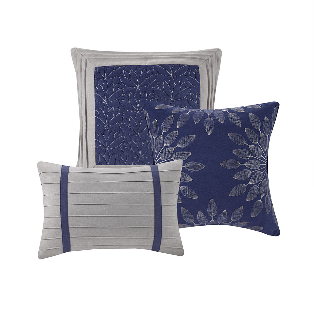 Palmer 7 Piece Pieced Faux Suede Comforter Set