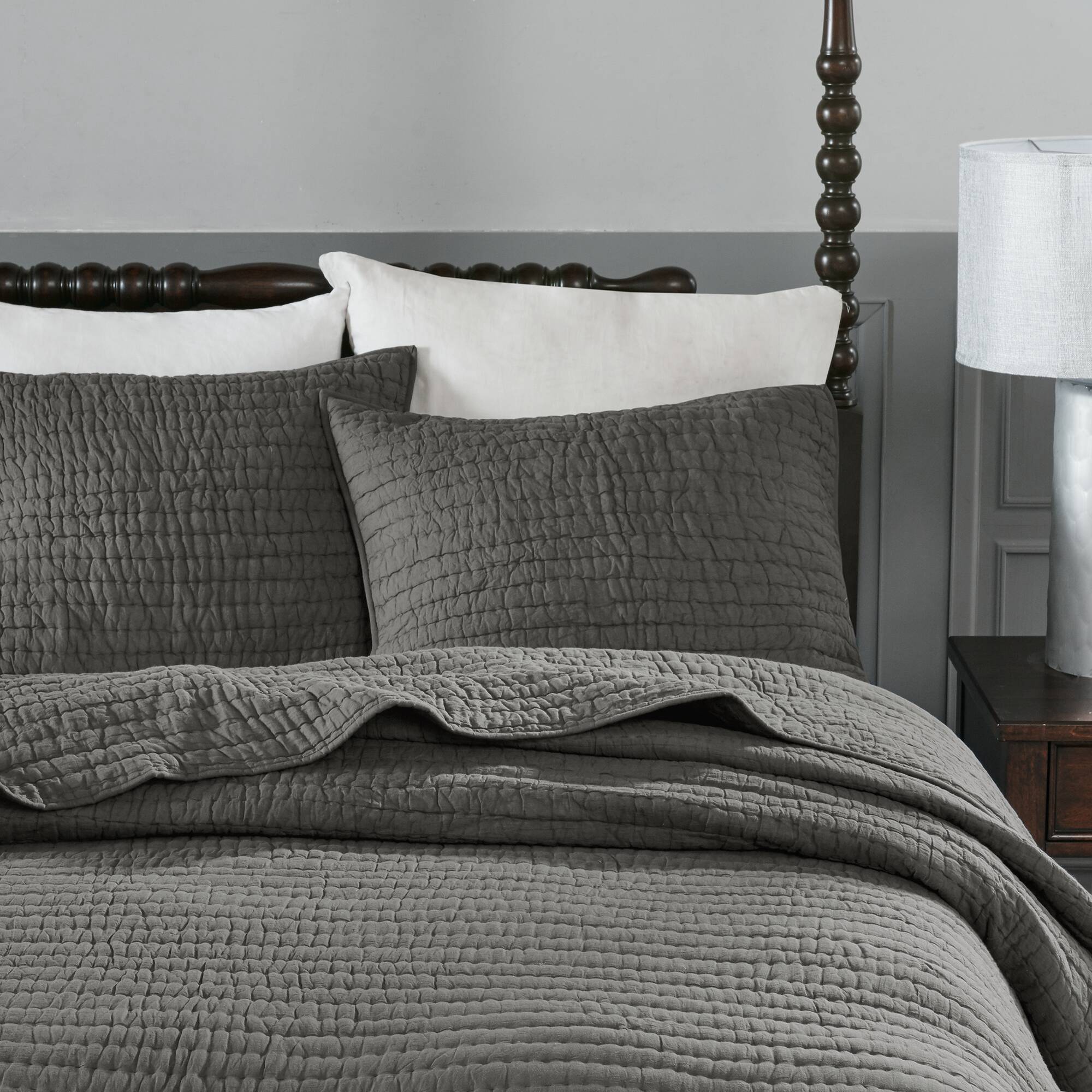 Serene 3 Piece Hand Quilted Cotton Quilt Set