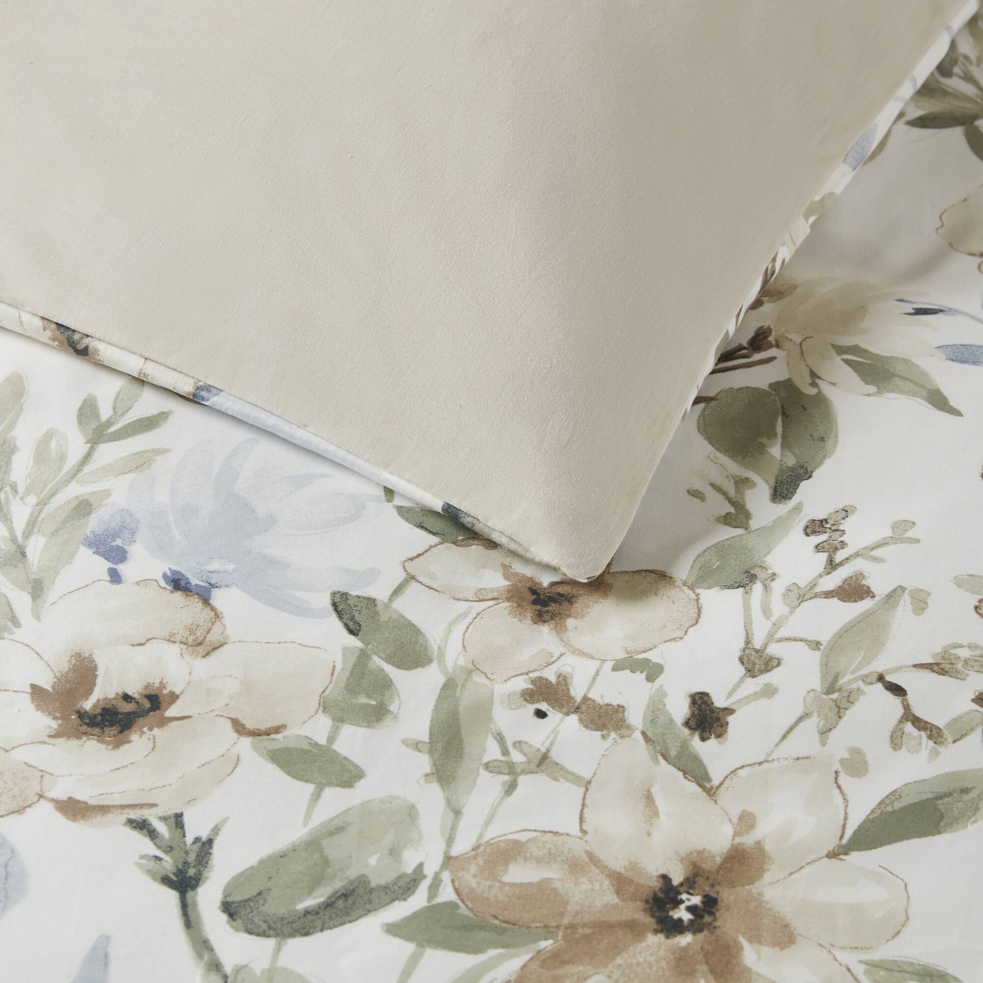 Herbal 6 Piece Cotton Sateen Print Oversized Comforter Set