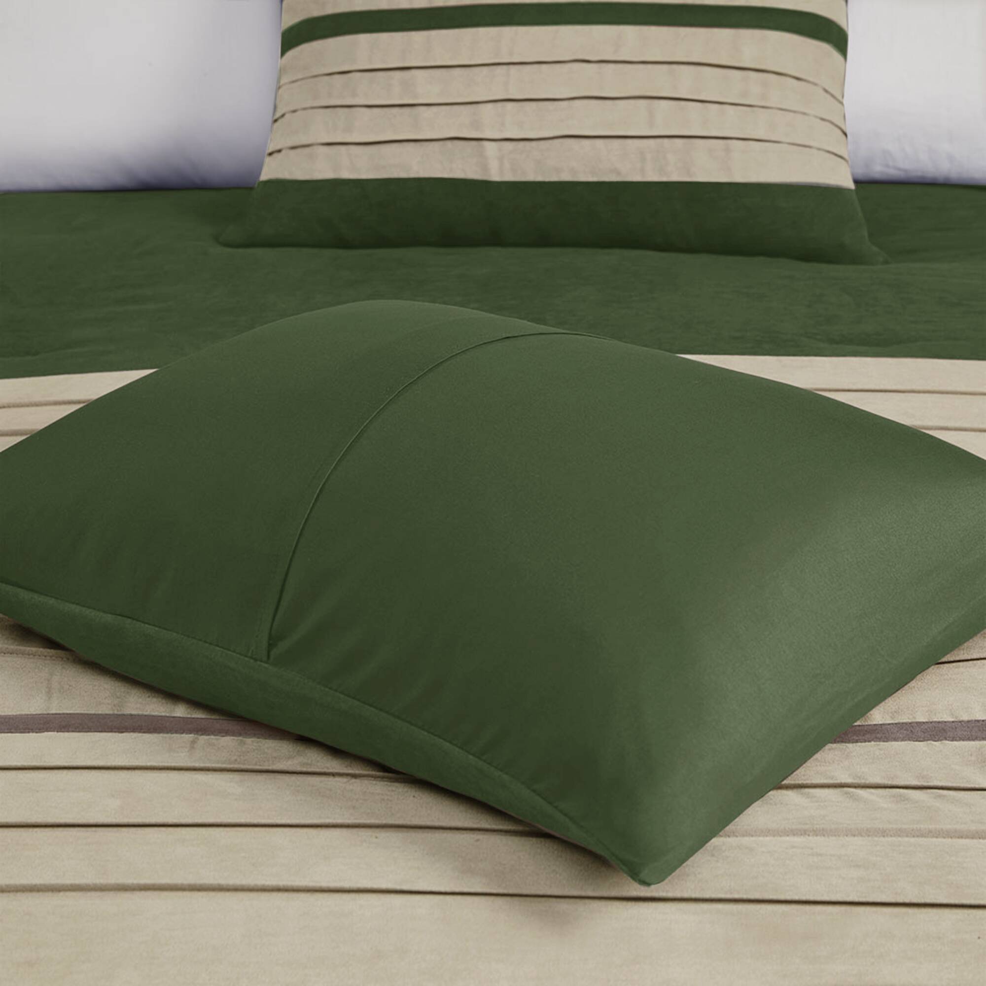 Palmer 7 Piece Pieced Faux Suede Comforter Set
