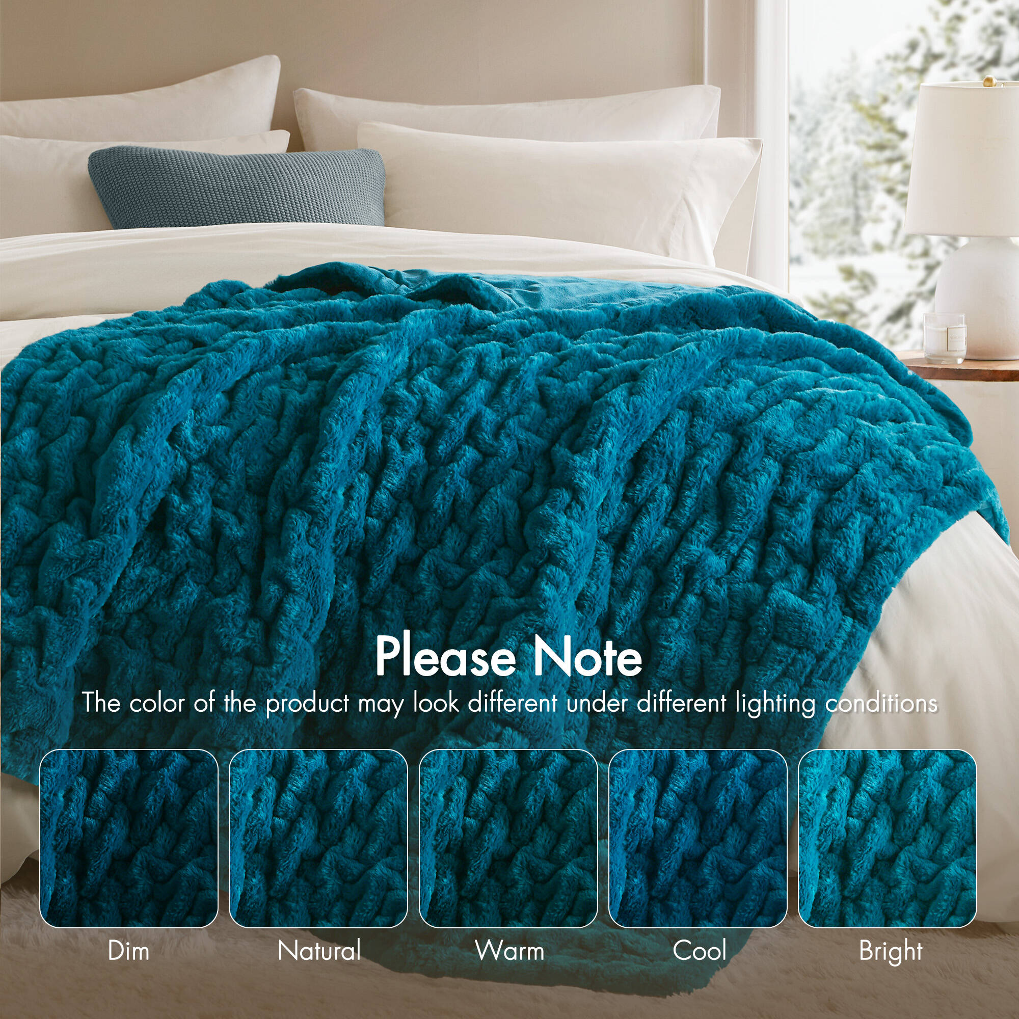 Ruched Fur Throw