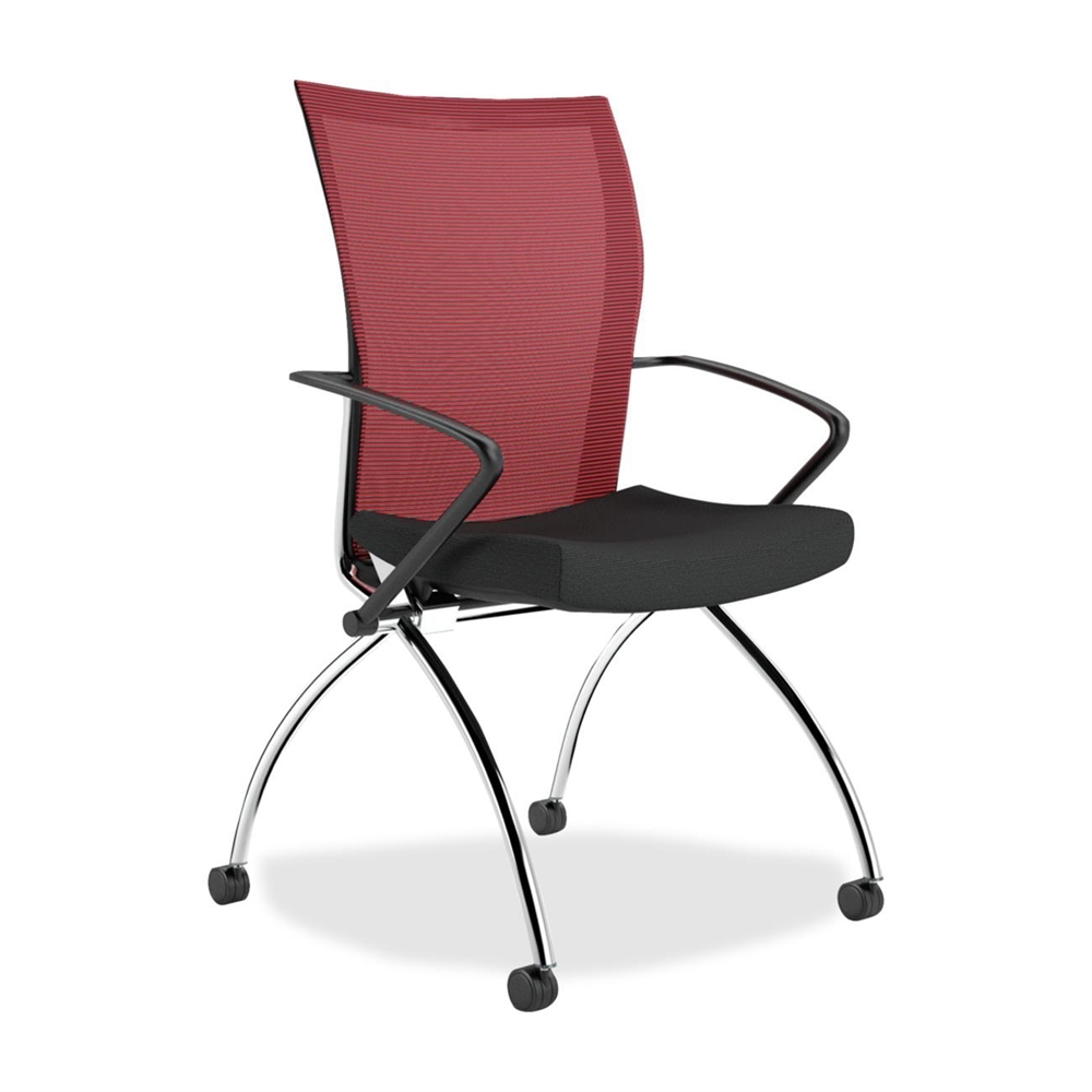 Valore TSH1 High Back Chair with Arms – Fabric Red Seat – Chrome Black Frame – 23″ x 24″ x 36.5″ Overall Dimension. Set of 2