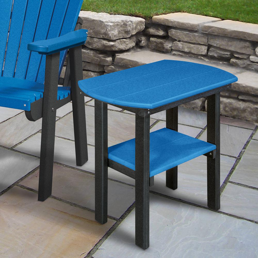 OS Home and Office Model 525BBK Oval End Table in Blue with a Black Base