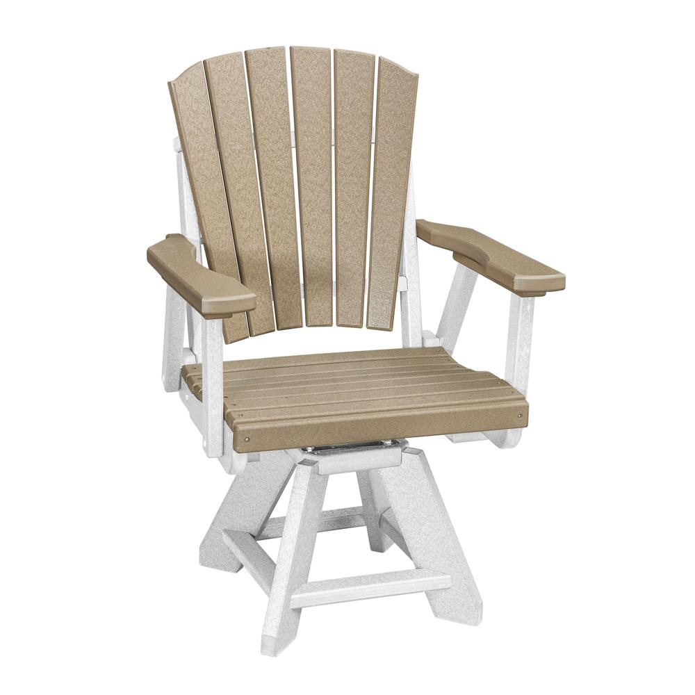 Five Piece Round Dining Height Dining Set in Weatherwood with a White Base