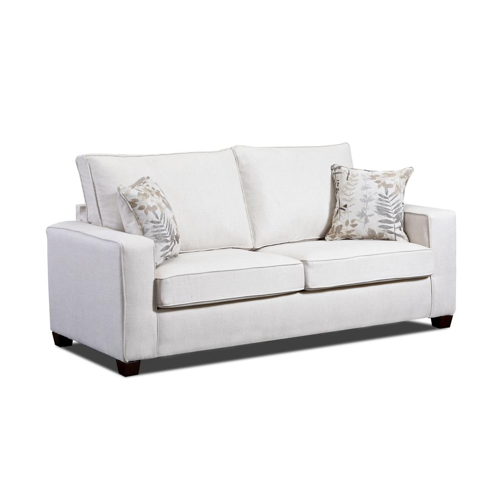 Living Room Relay Linen Sofa Sleeper with Two Throw Pillows