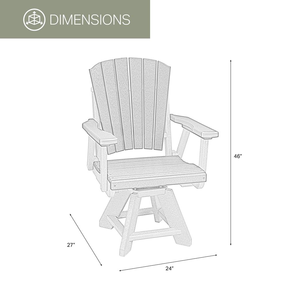 Dining Height Swivel Arm Chair in Aruba Blue with a White Base