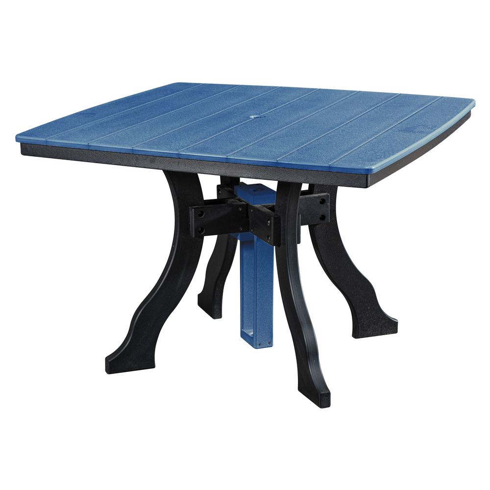 Five Piece Square Dining Height Dining Set in Blue with a Black Base