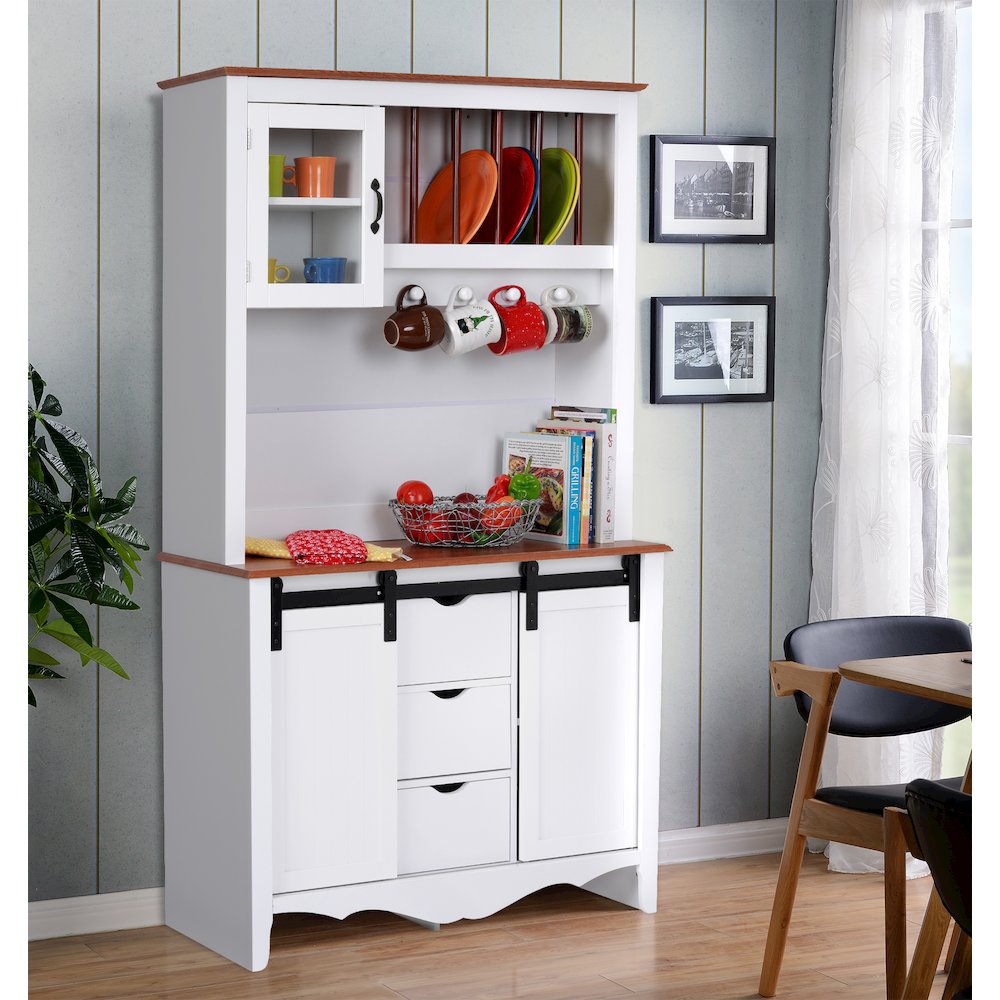 Countryside Sliding Barn Door Buffet and Hutch