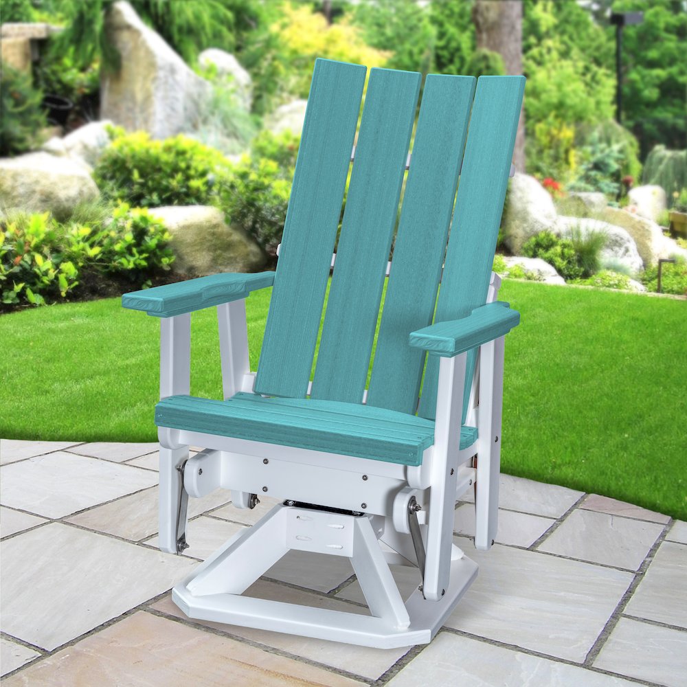 Brandon Swivel Glider in Aruba Blue on a White Base