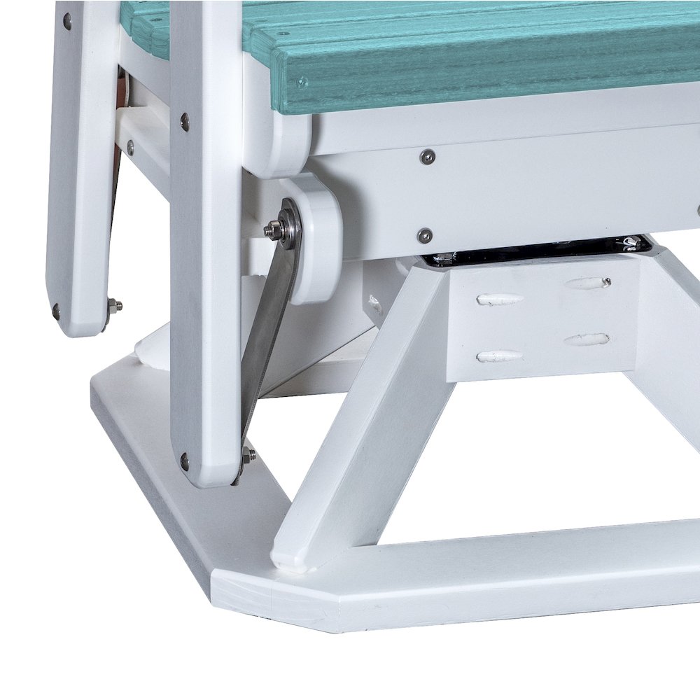 Brandon Swivel Glider in Aruba Blue on a White Base