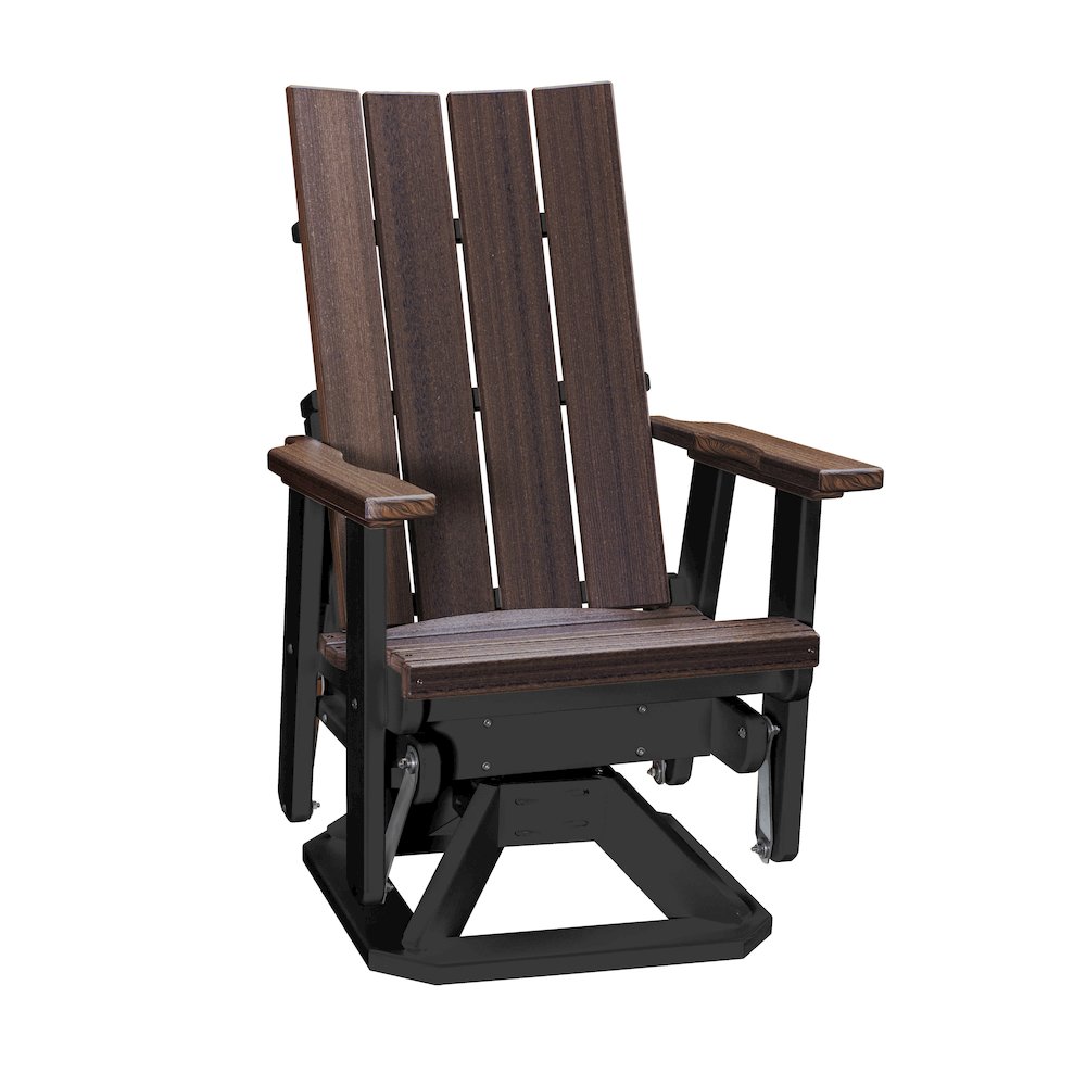 Brandon Swivel Glider in Brazilian Walnut on a Black Base