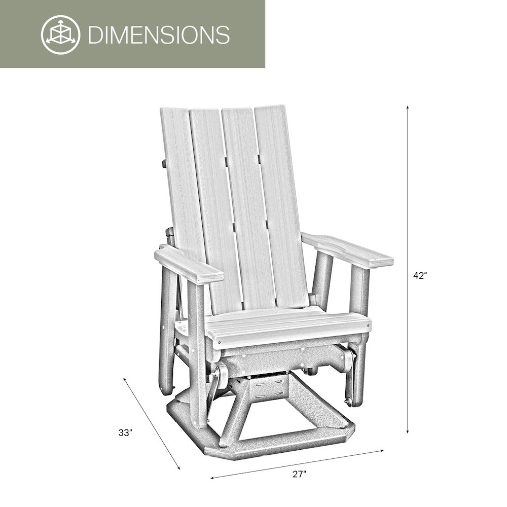 Brandon Swivel Glider in Brazilian Walnut on a White Base