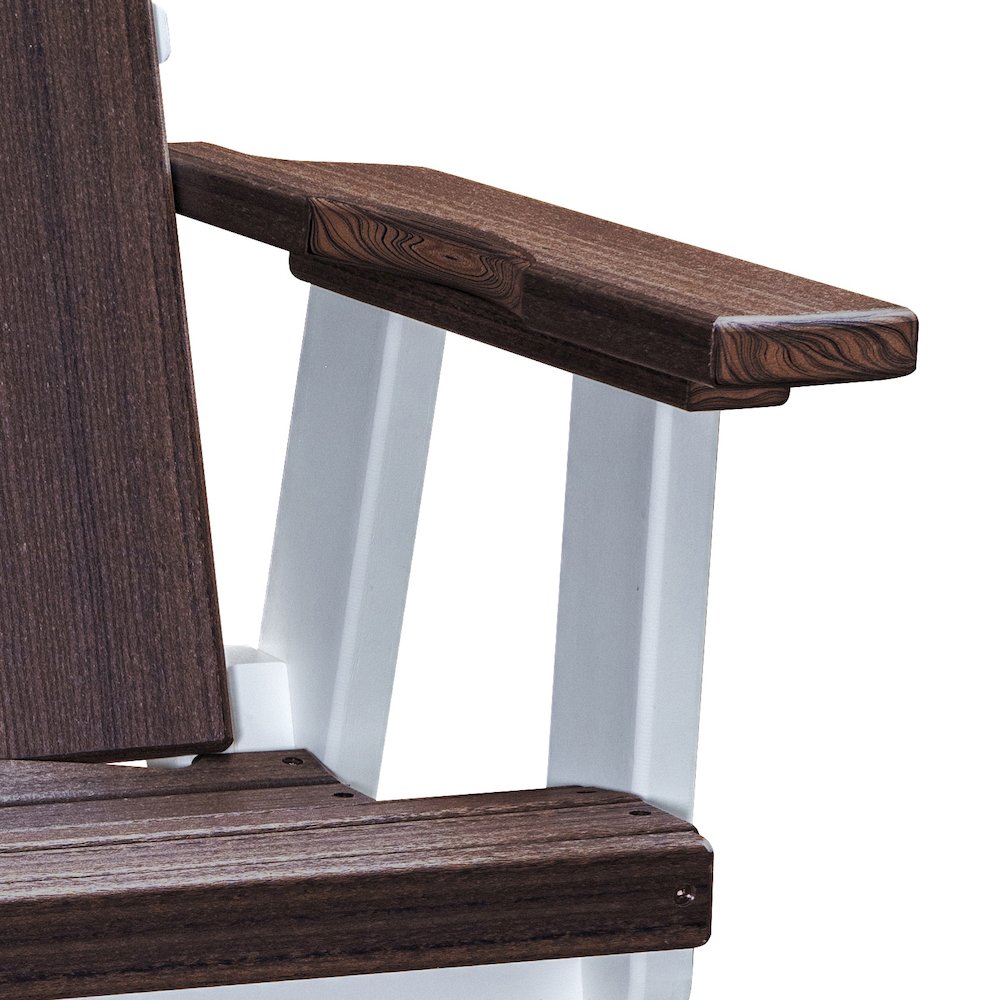 Brandon Swivel Glider in Brazilian Walnut on a White Base