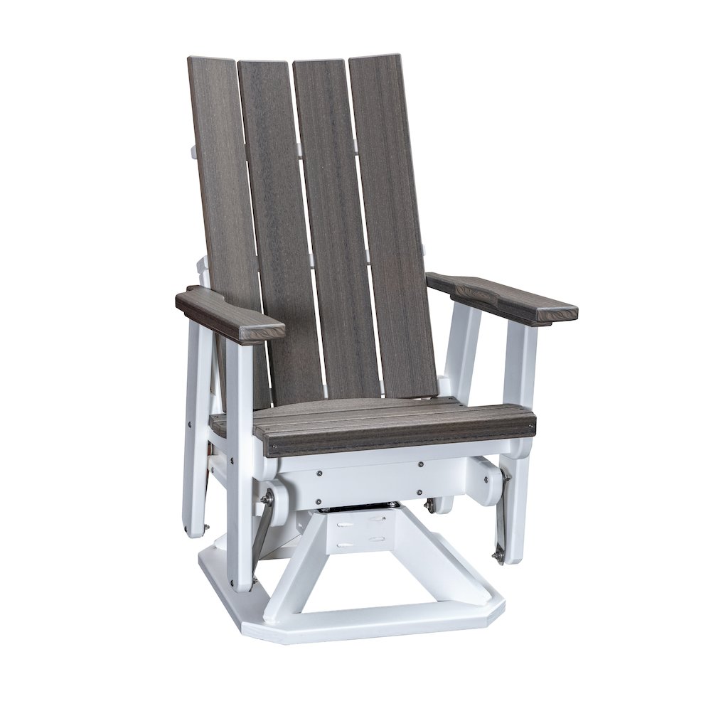Brandon Swivel Glider in Coastal Gray on a White Base