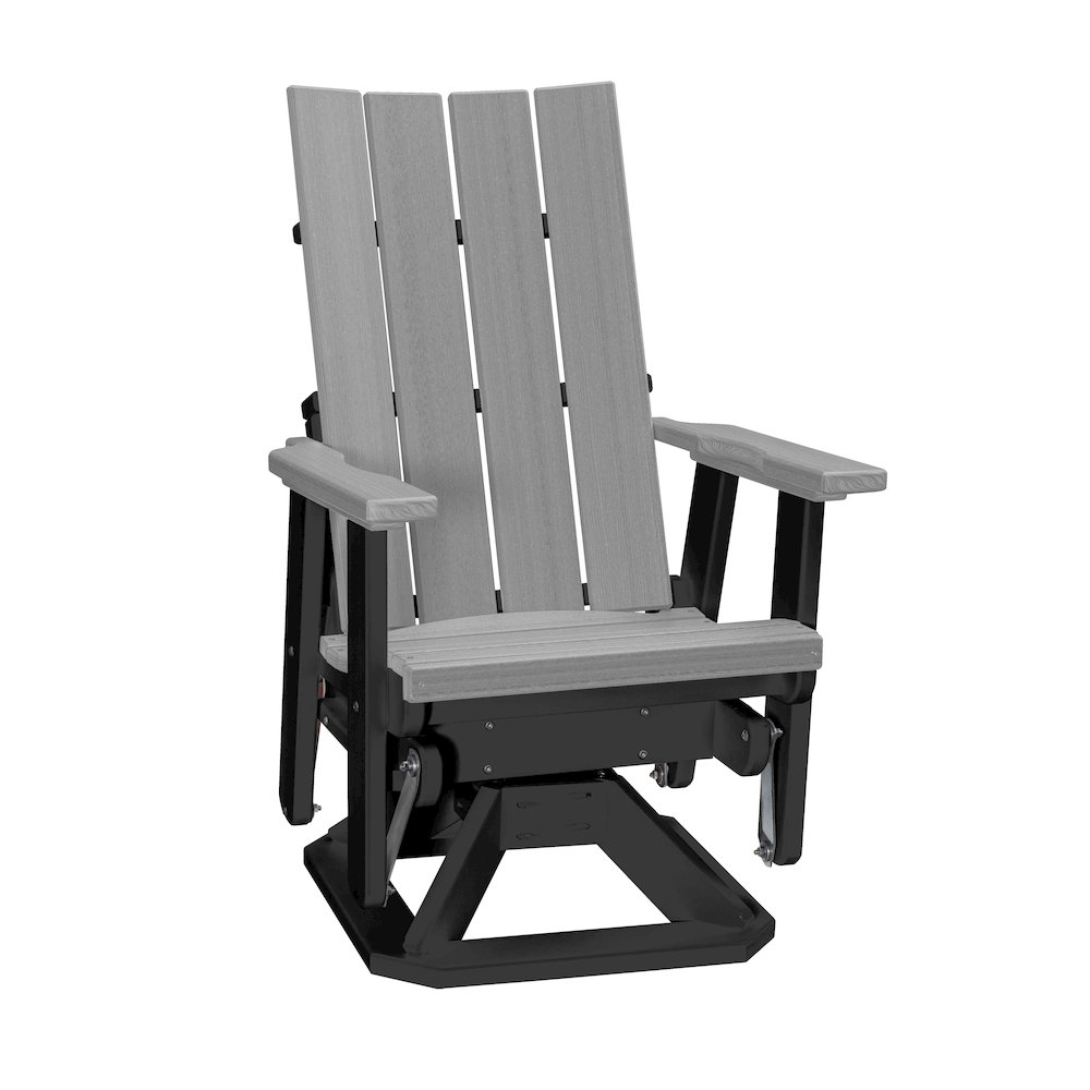 Brandon Swivel Glider in Light Grey on a Black Base
