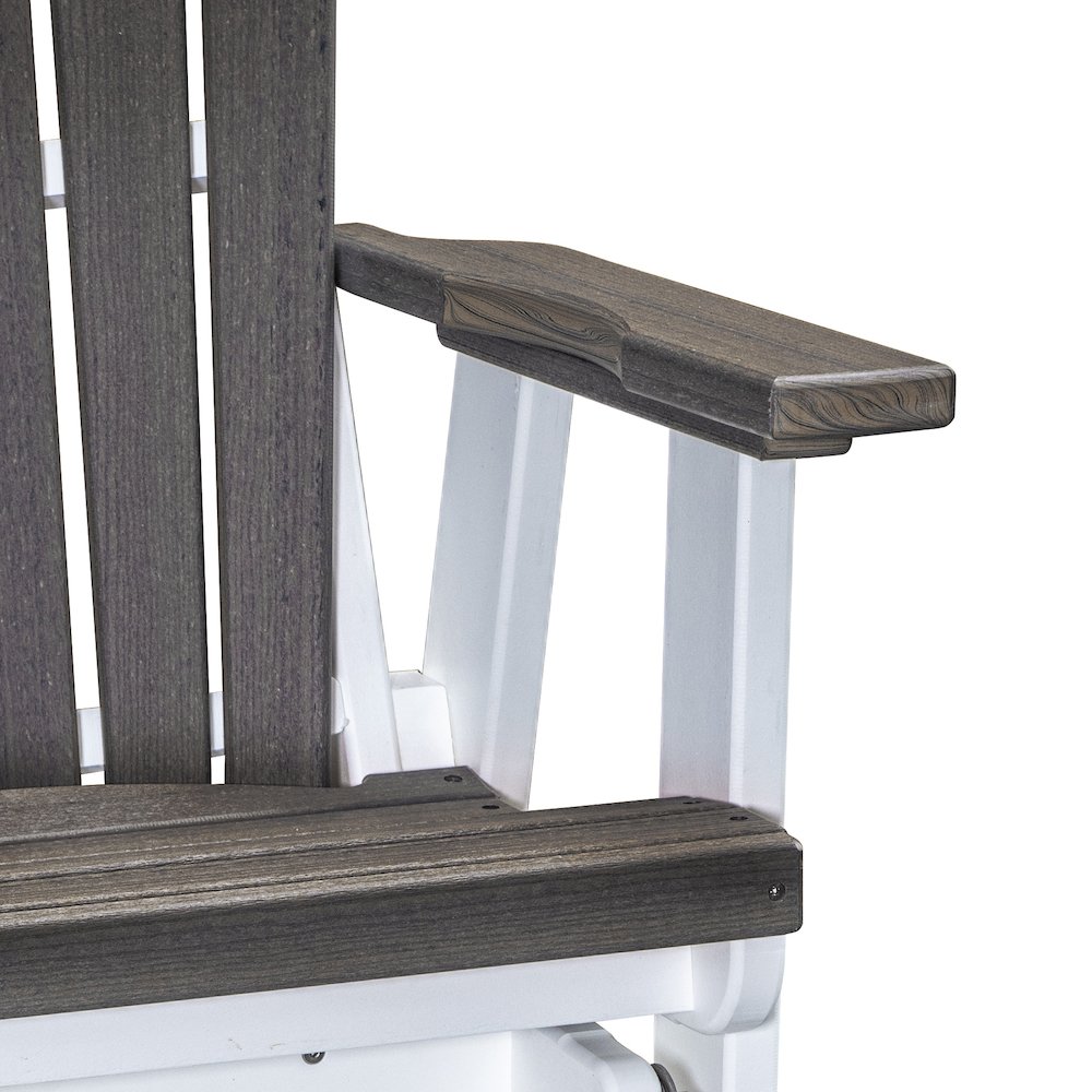 Fan Back Swivel Glider in Coastal Gray on a White Base