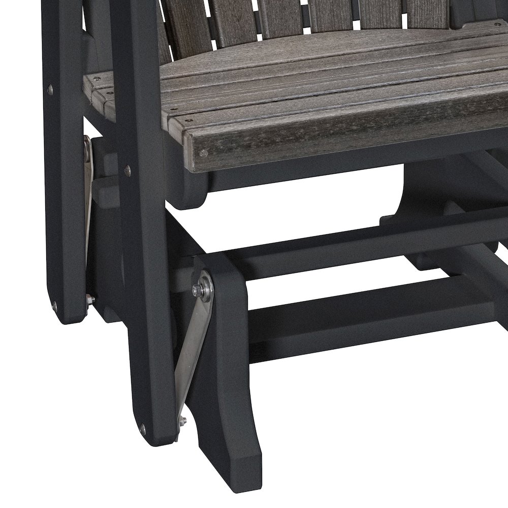 Fan Back Glider in Coastal Gray Woodgrain with a Black Base