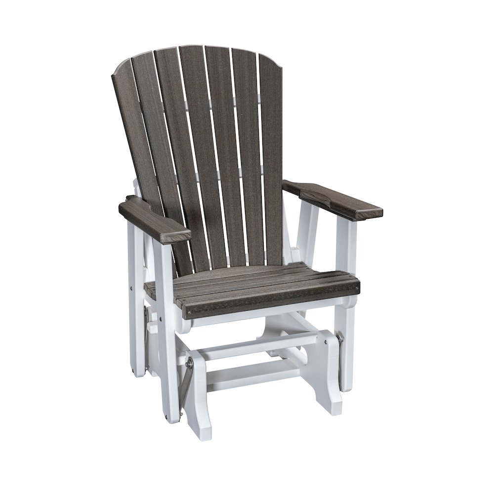 Fan Back Glider in Coastal Gray Woodgrain with a White Base