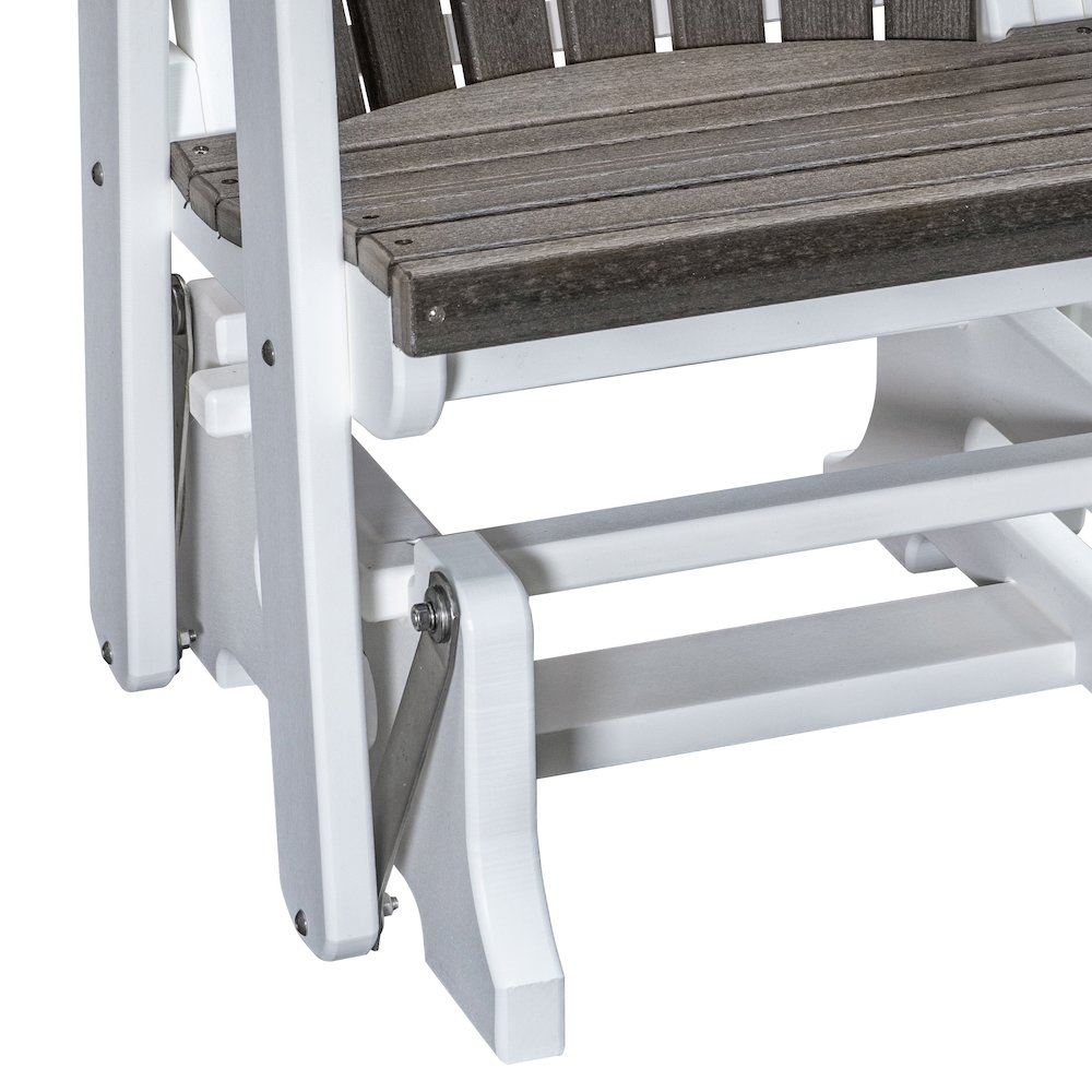 Fan Back Glider in Coastal Gray Woodgrain with a White Base