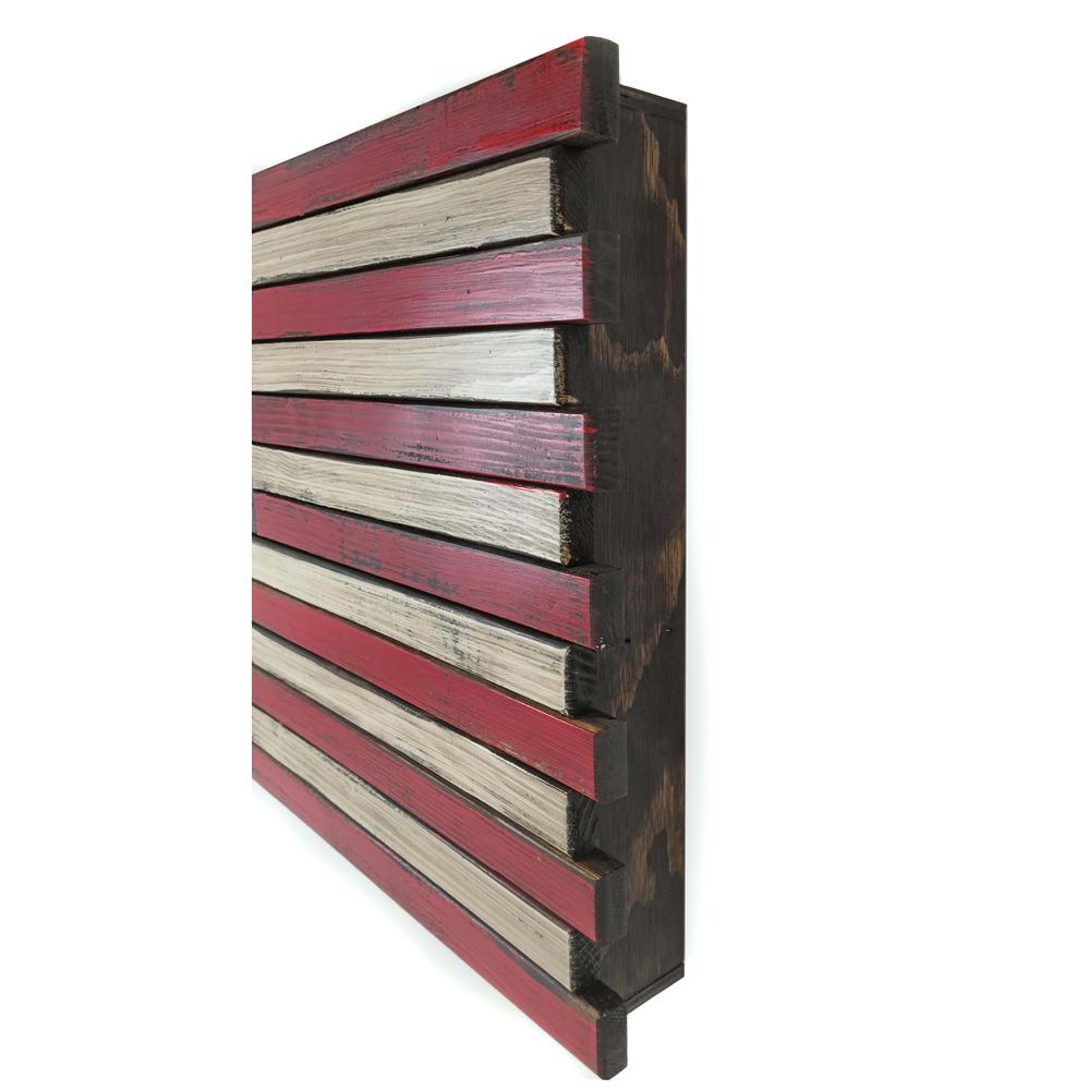 American Furniture Classics Model SMALL2COMP Small American Flag Wall Hanging Gun Concealment with Two Secret Compartments