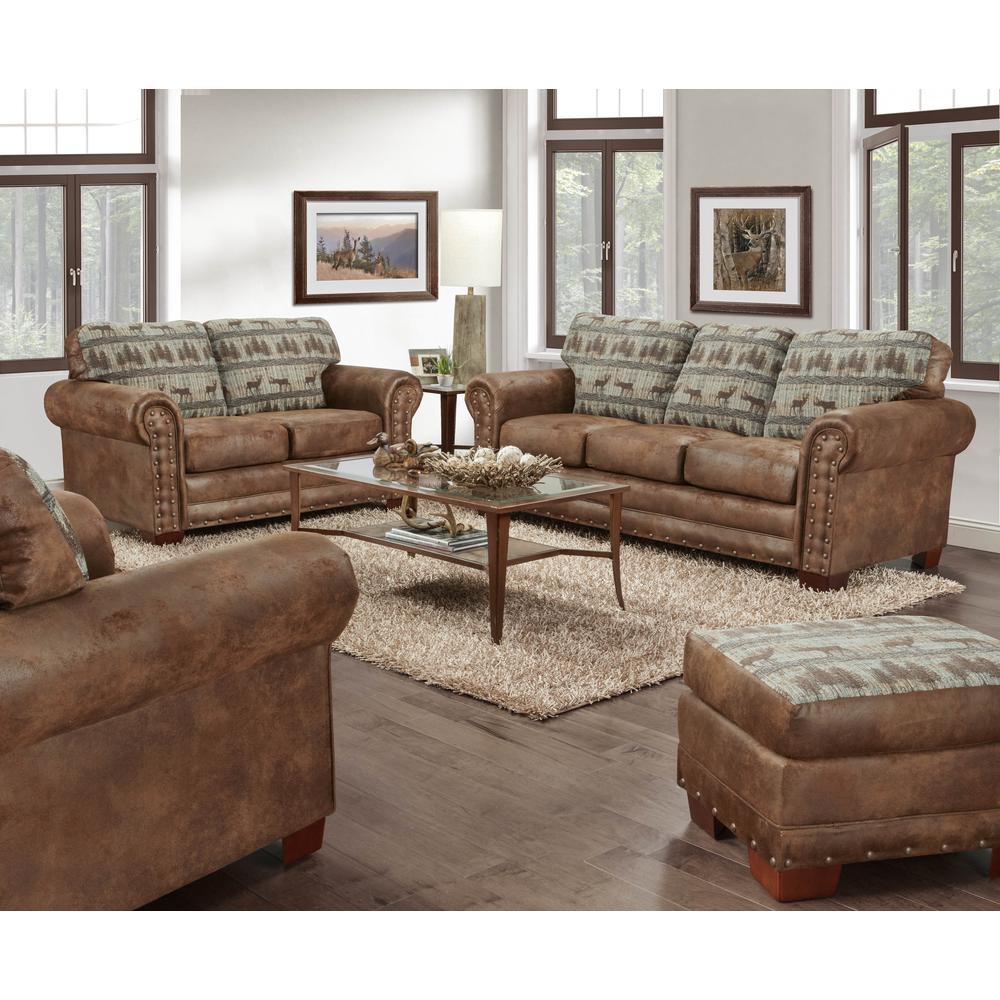 American Furniture Classics Model 8500-90K Deer Teal Lodge 4-Piece Set