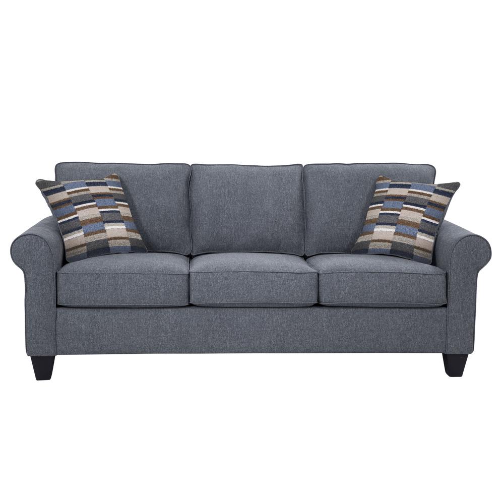 Eureka Rolled Arm Sofa with Two Pillows