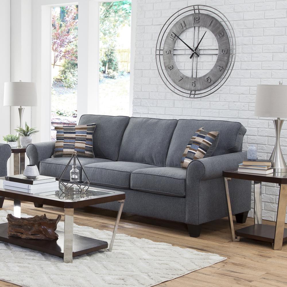 Eureka Rolled Arm Sofa with Two Pillows