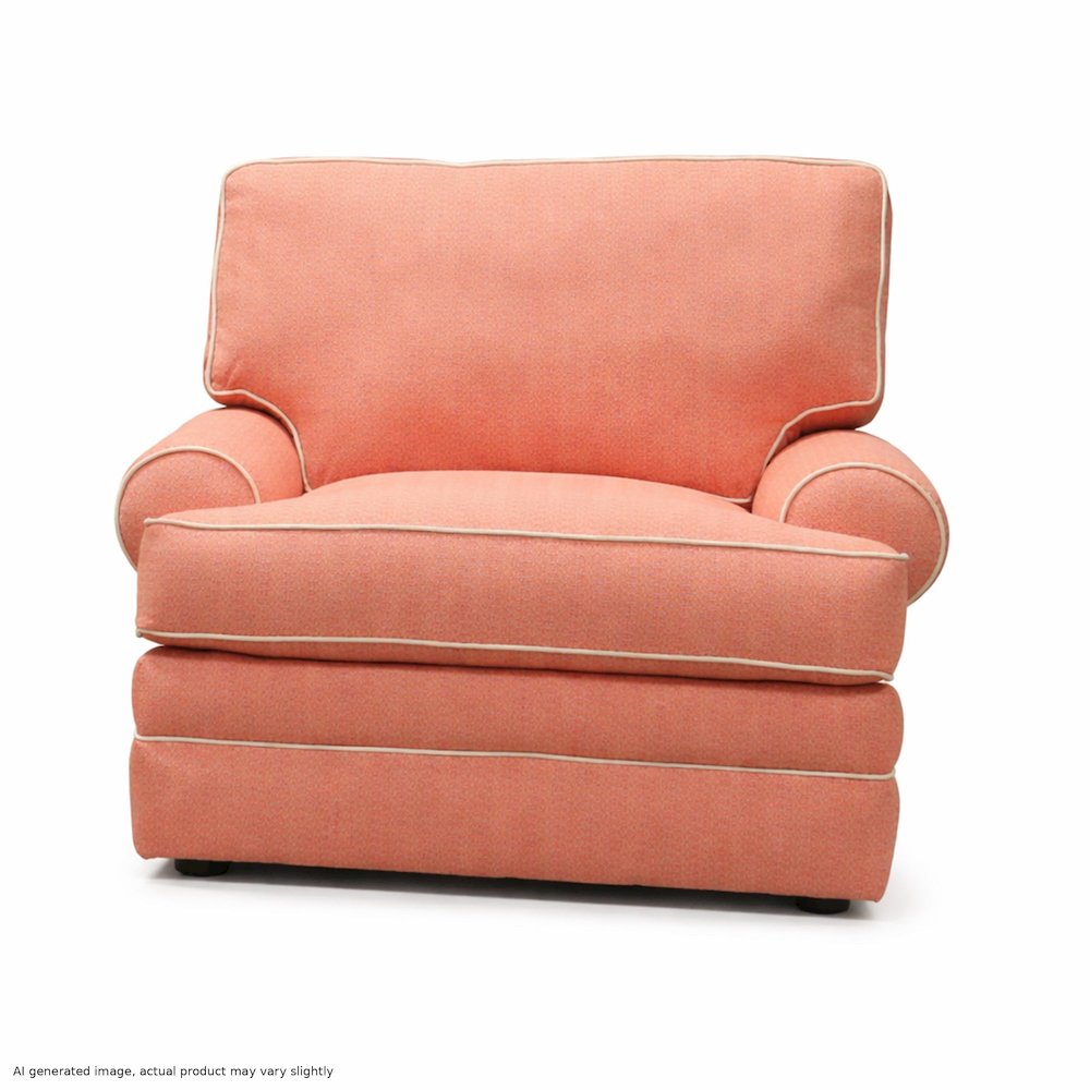 Coral Upholstered Accent Chair with Reversible Cushions