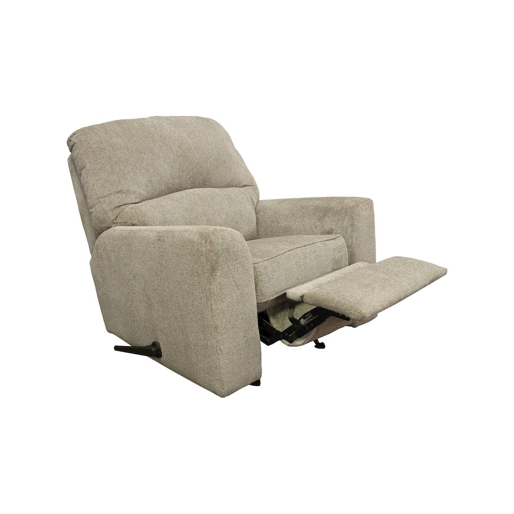 Rocker Recliner Chair in Beige Polyester
