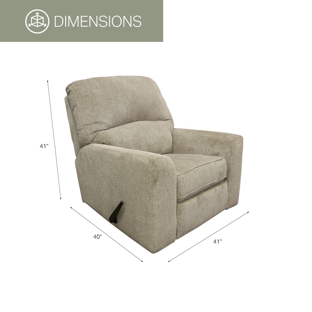 Rocker Recliner Chair in Beige Polyester