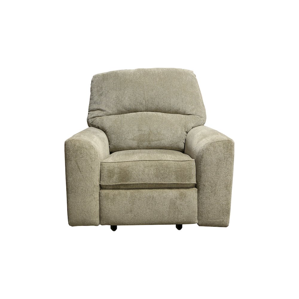 Rocker Recliner Chair in Beige Polyester