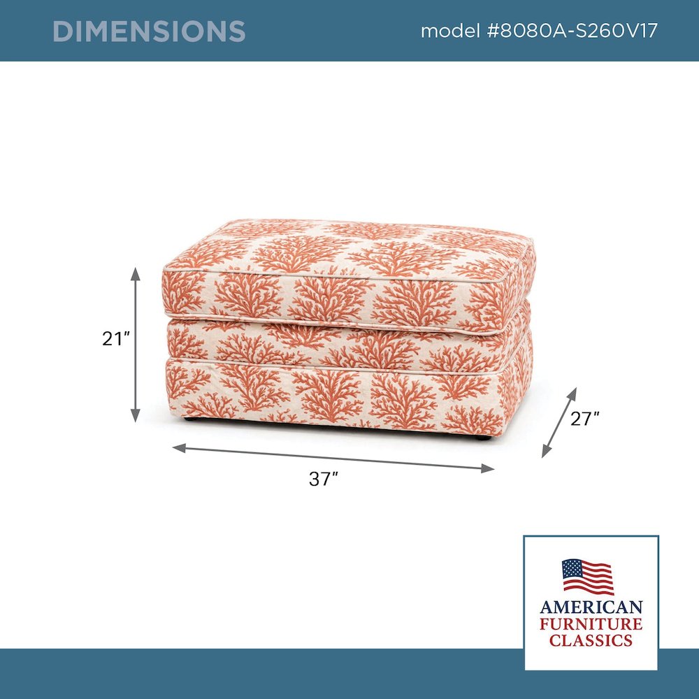 Multicolor Patterned Upholstered Ottoman
