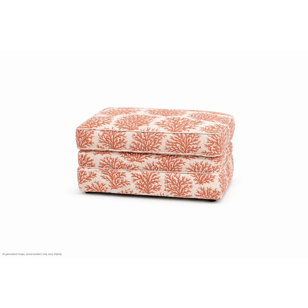 Multicolor Patterned Upholstered Ottoman