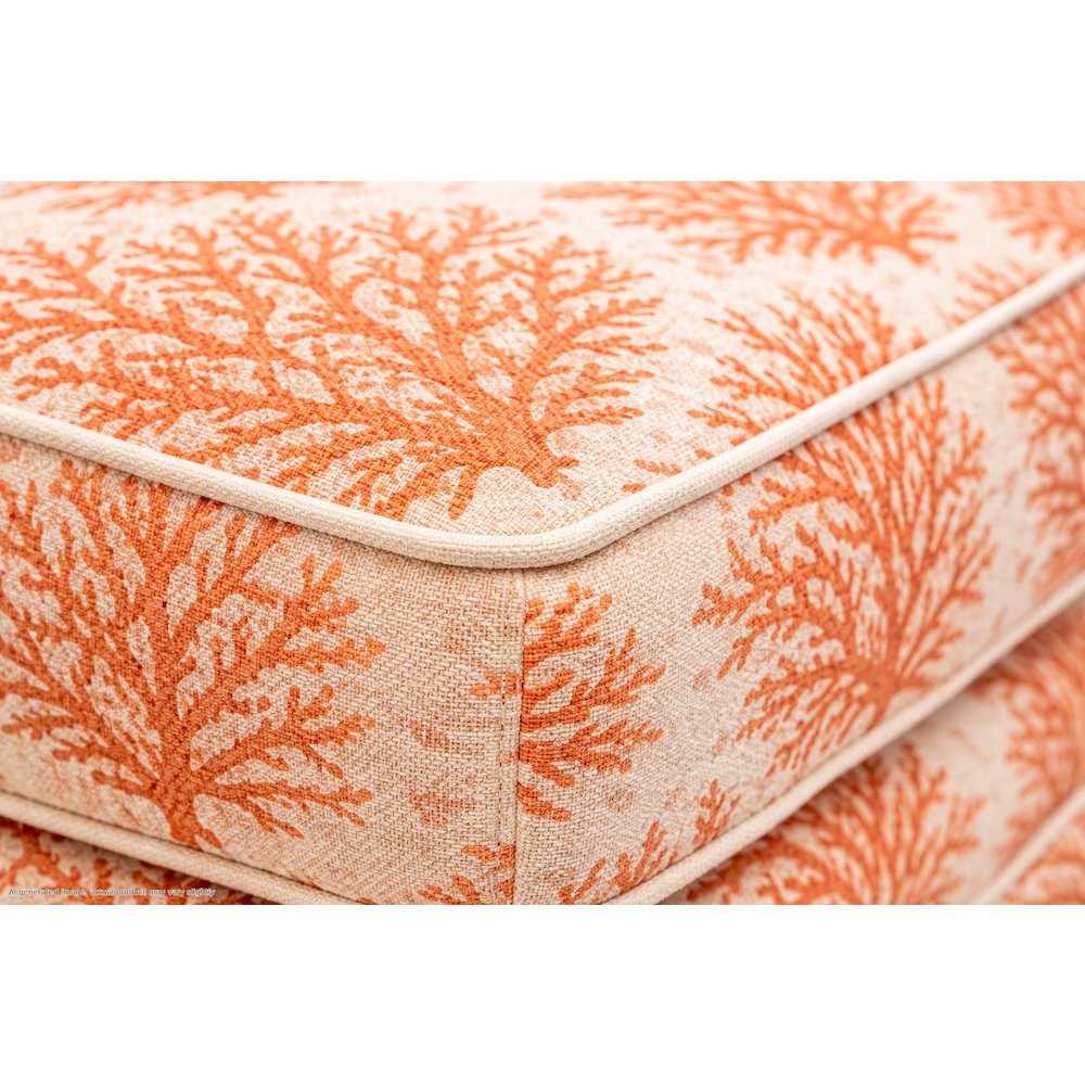Multicolor Patterned Upholstered Ottoman