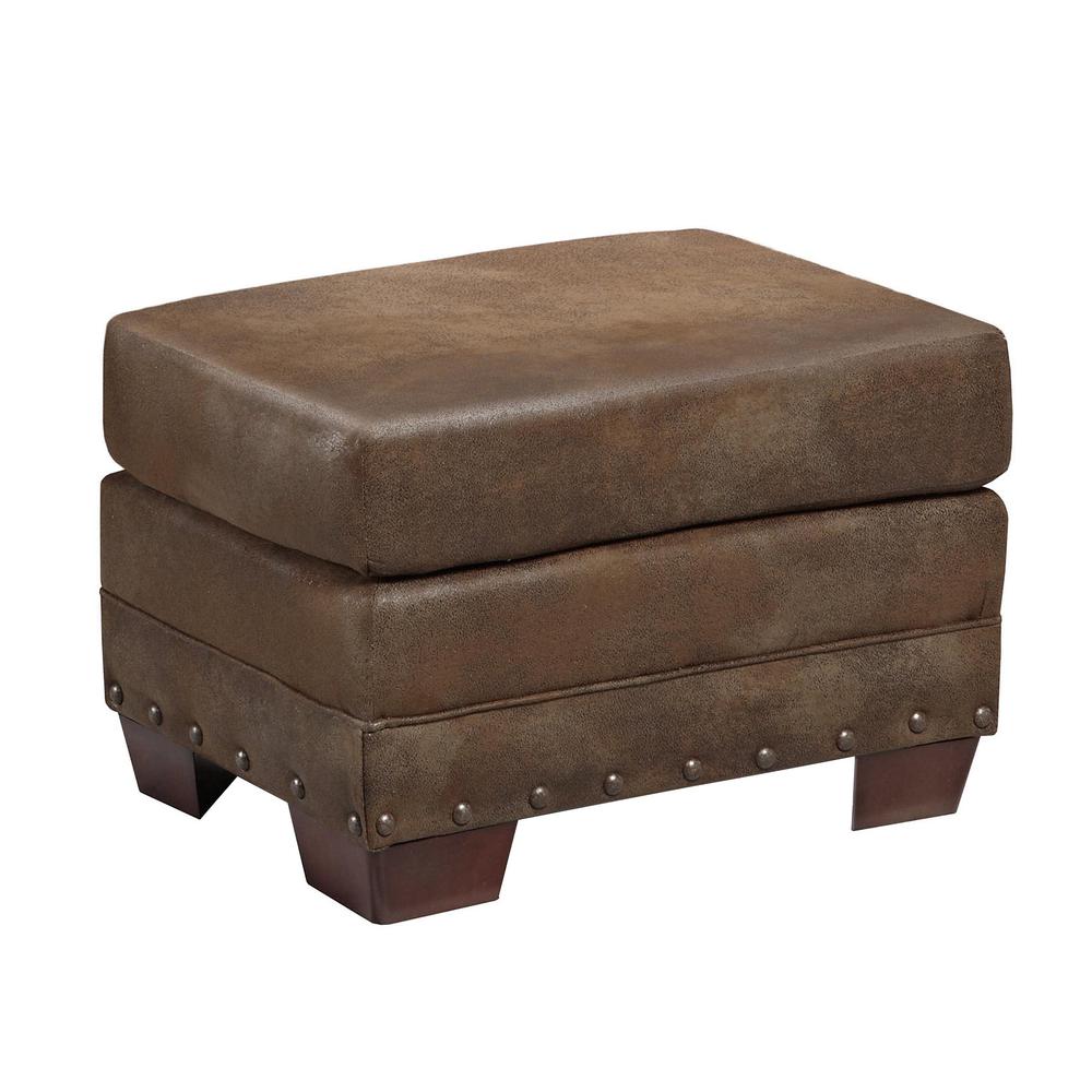 Buckskin Arm Chair with Matching Ottoman