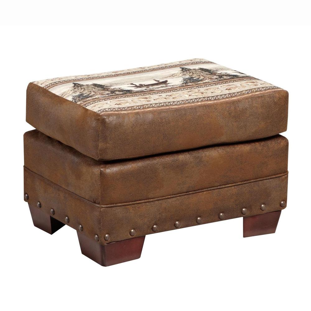 Alpine Lodge Arm Chair with Matching Ottoman