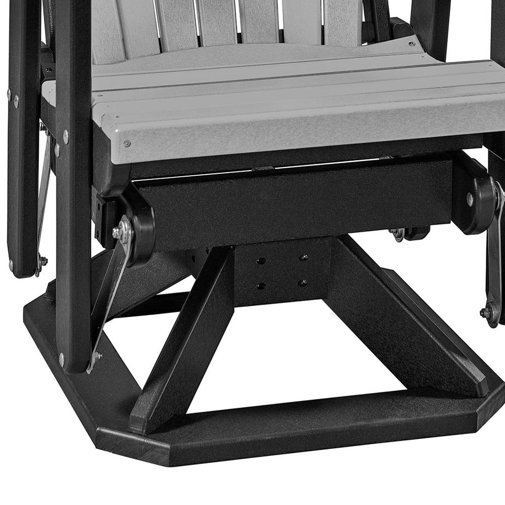 Fan Back Swivel Glider in Light Gray and Black