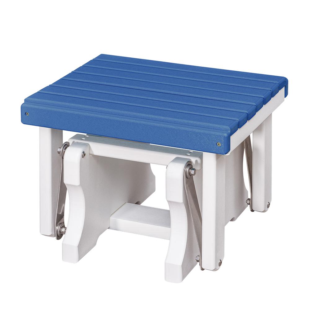 Gliding Ottoman in Blue and White