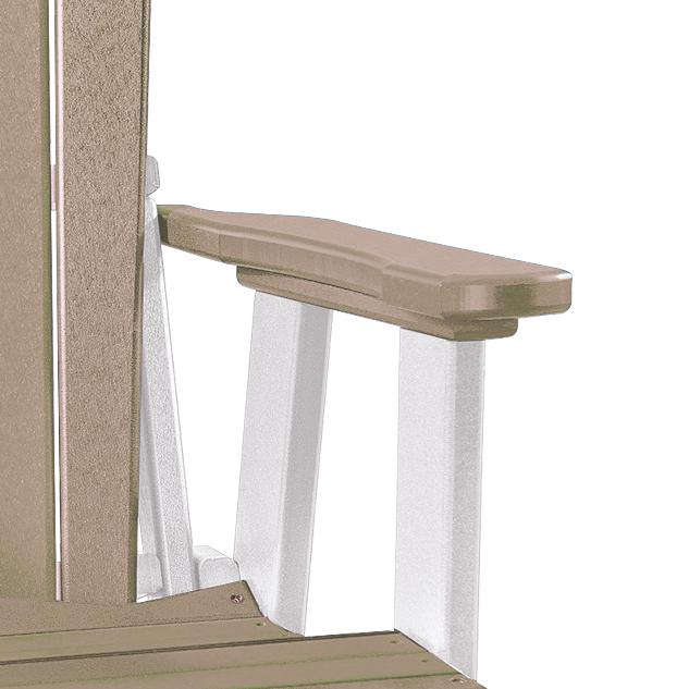 OS Home and Office Model 515WWWT-K Double Glider with Center Table in Weatherwood with a White Base