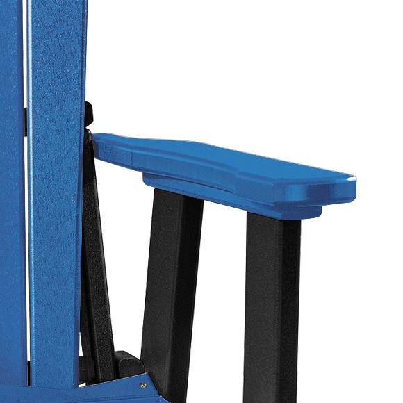 OS Home and Office Model 510BBK Fan Back Swivel Glider in Blue with a Black Base
