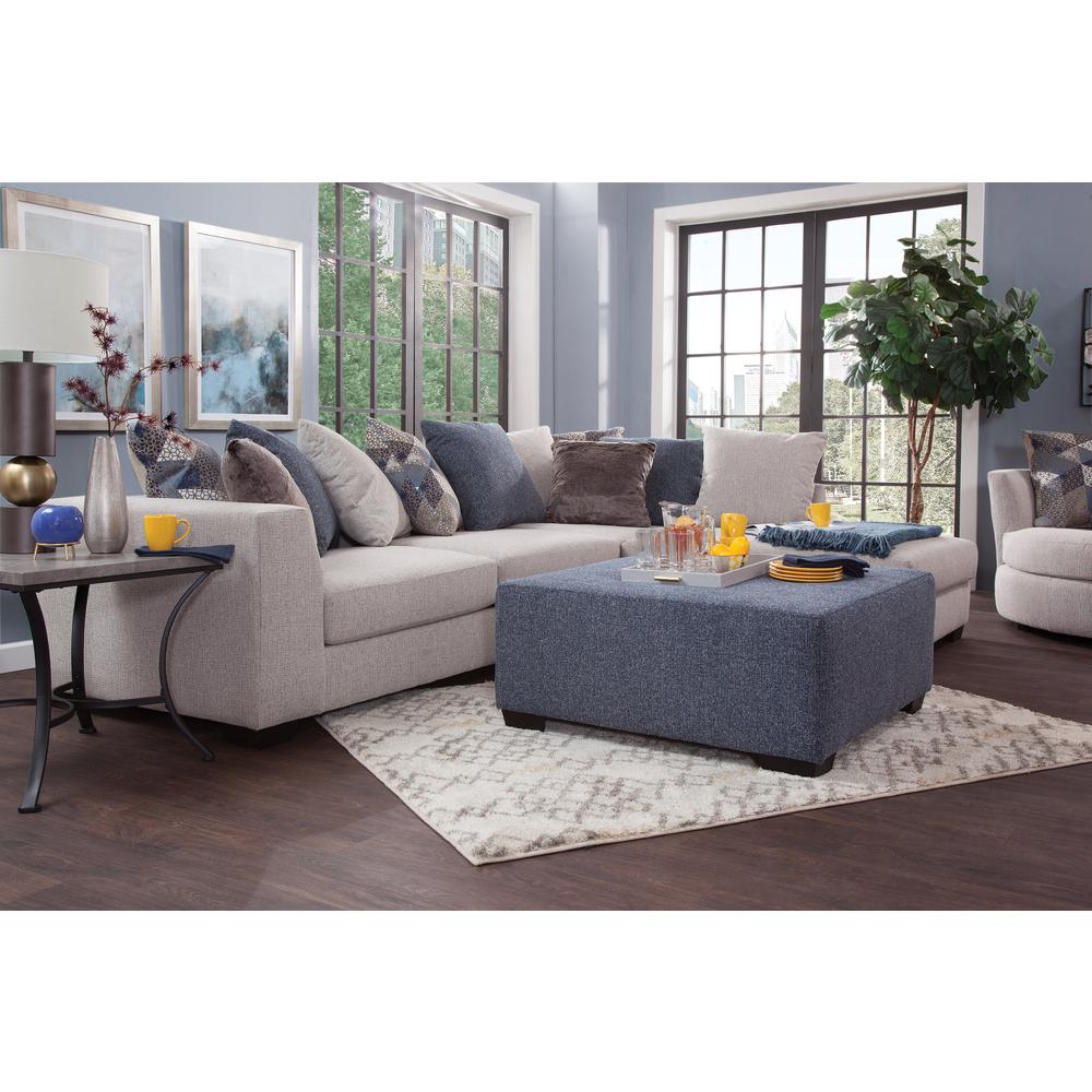 American Furniture Classics Blue Square Upholstered Ottoman