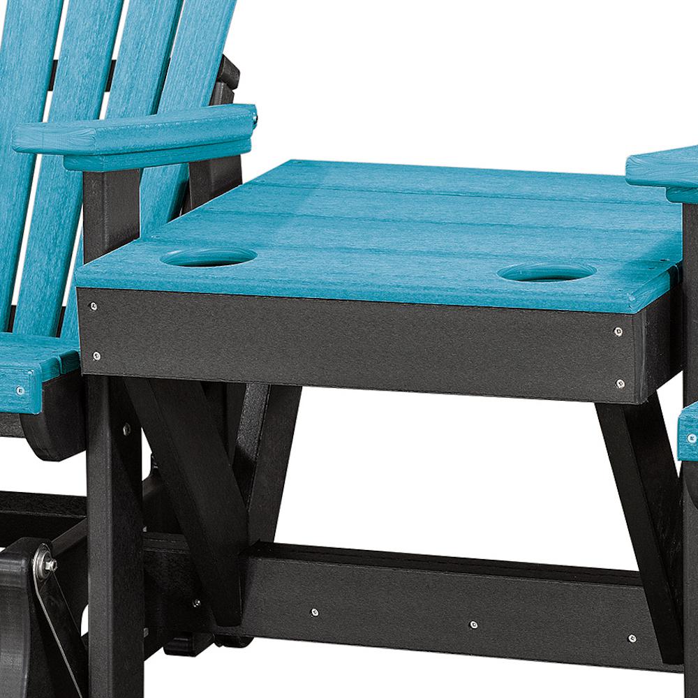 Double Glider with Center Table in Aruba Blue and Black