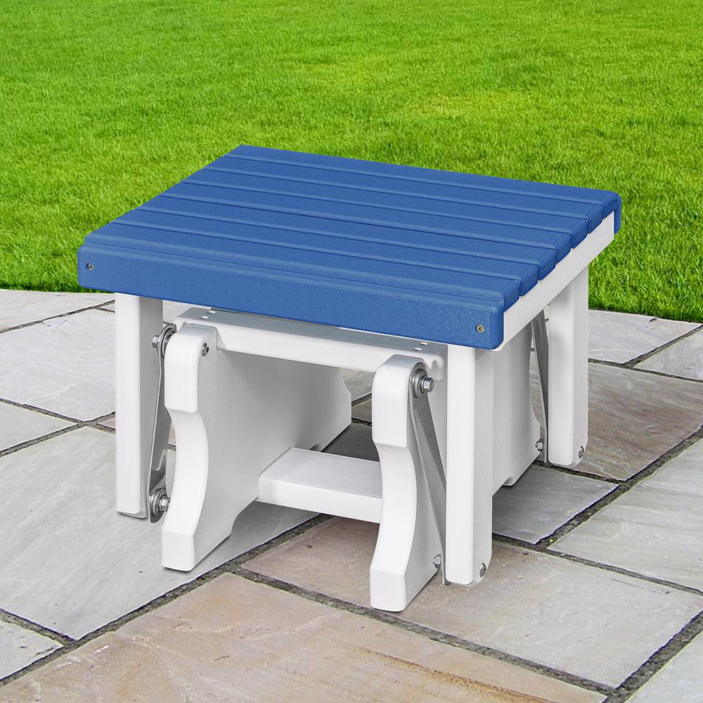 Gliding Ottoman in Blue and White