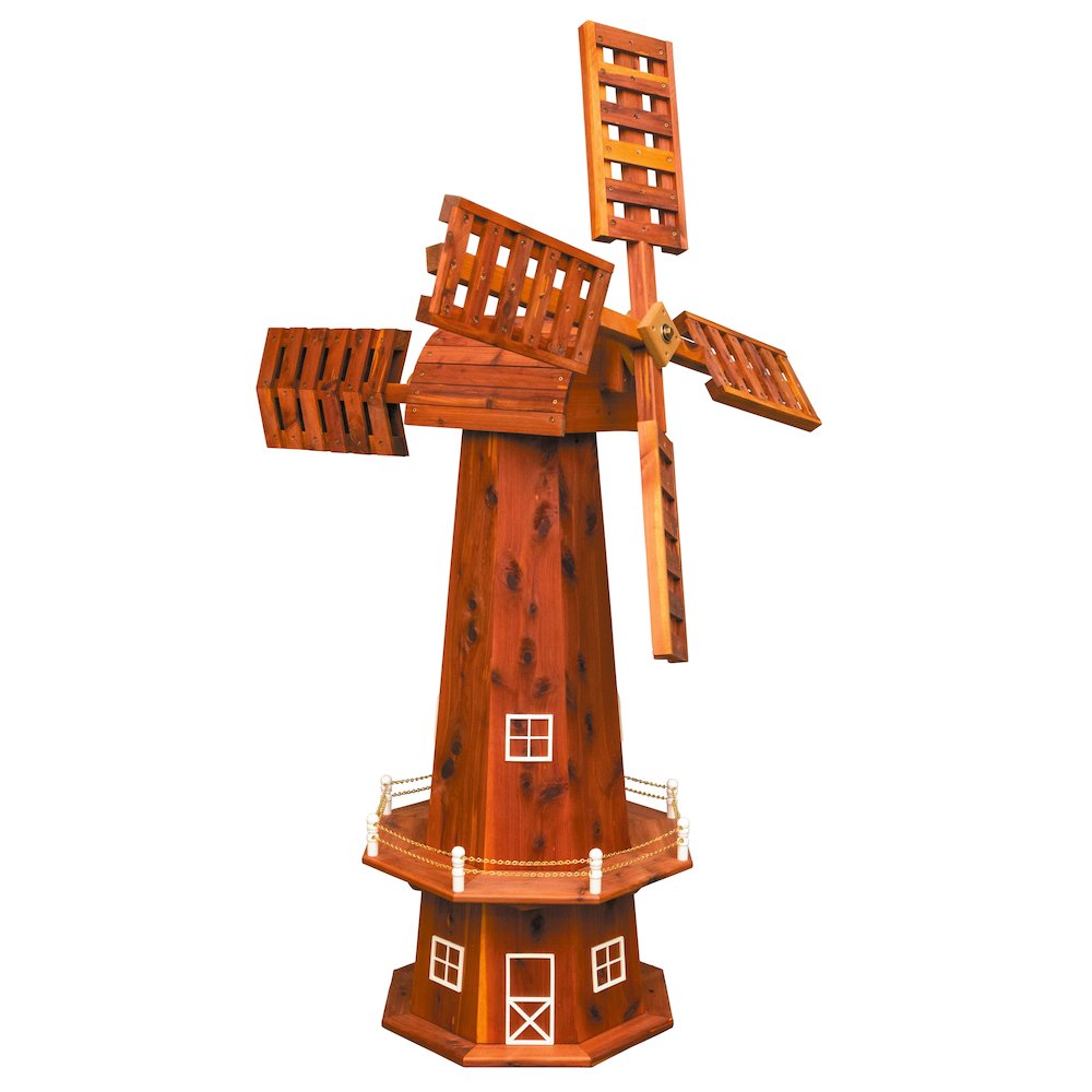 Amish Handcrafted 48″ Cedar Windmill – Outdoor Red Cedar Garden Yard Decor