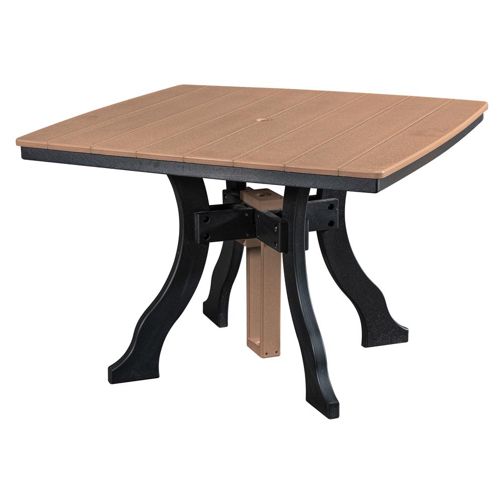 Dining Height Square Table in Cedar with a Black Base