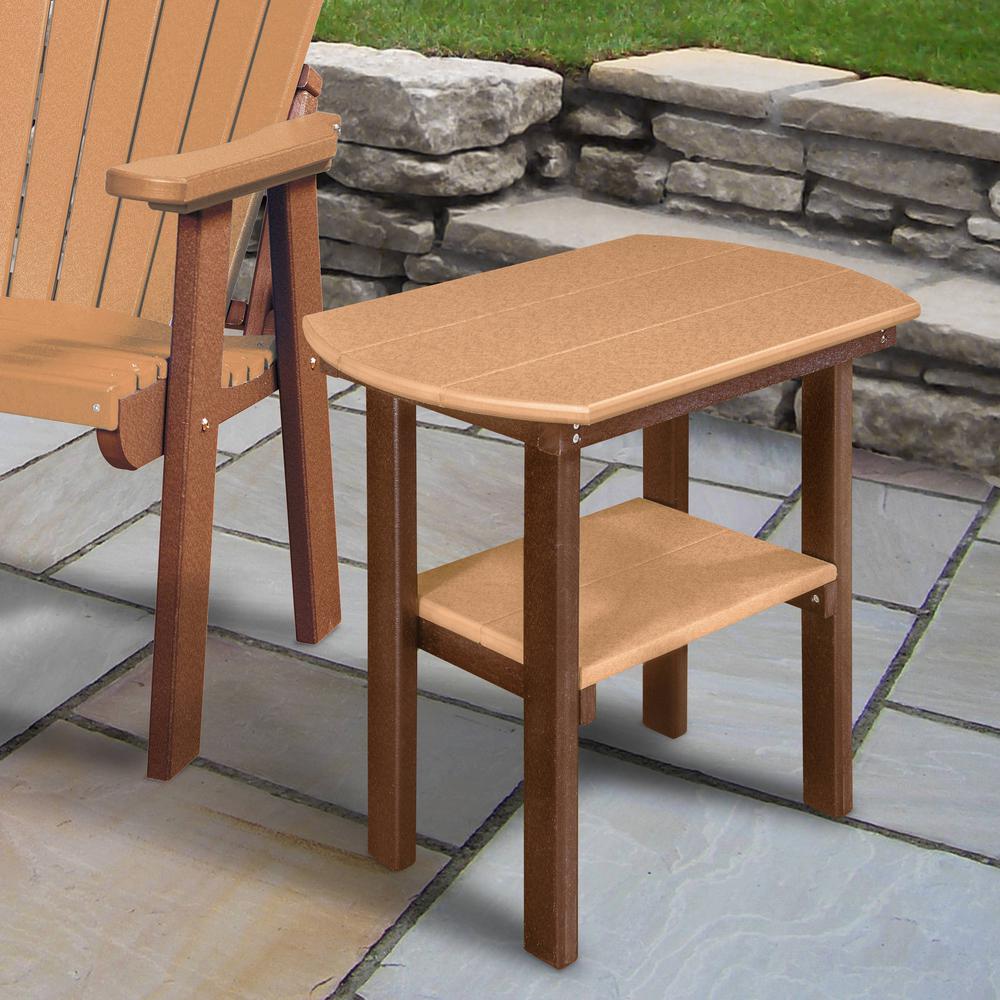 OS Home and Office Model 525CTB Oval End Table in Cedar with a Tudor Brown Base