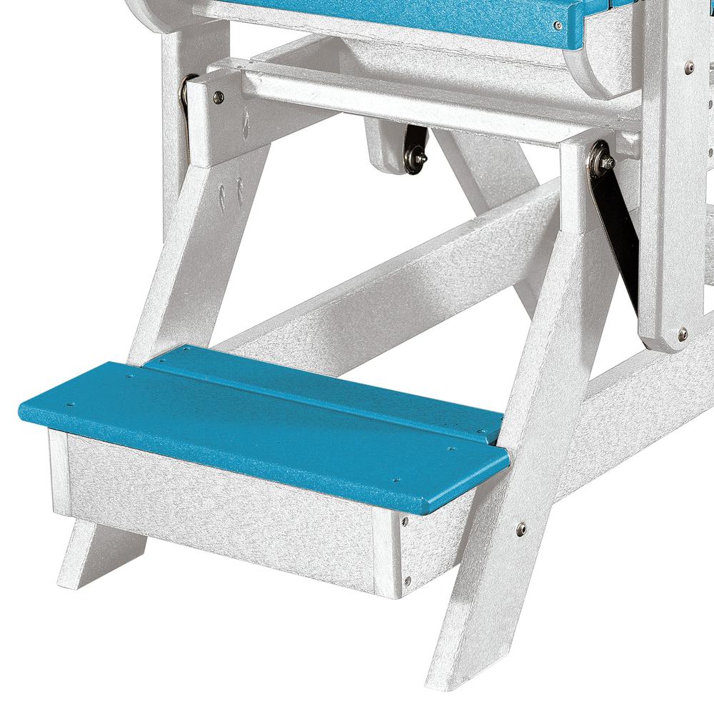 OS Home and Office Model 516ARW Fan Back Balcony Glider in Aruba Blue with a White Base