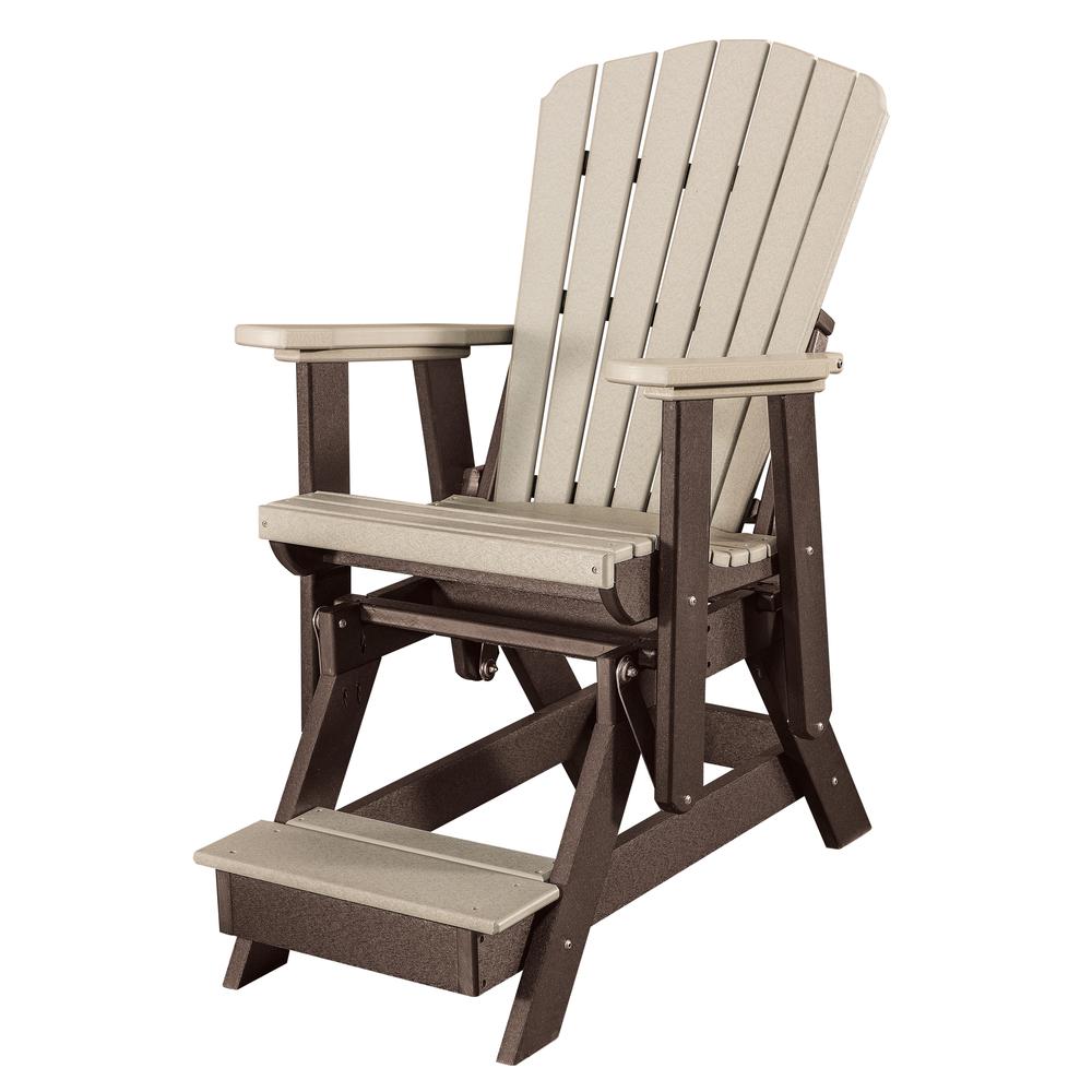Fan Back Balcony Glider Made in the USA- Weatherwood